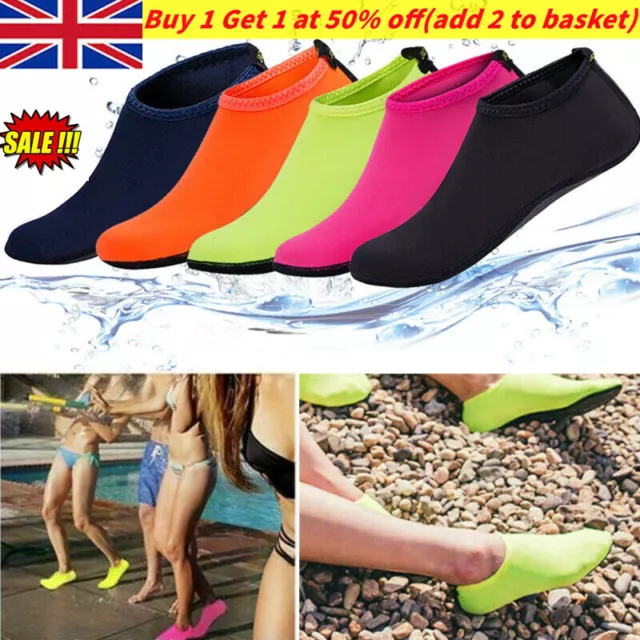 Mens Womens Aqua Barefoot Quick Dry Water Beach Shoes Non-Slip Swim Surf Size UK