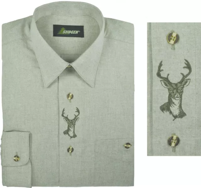 Hunting, Costume & Leisure Shirt Chambray Embroidered Skogen Deer