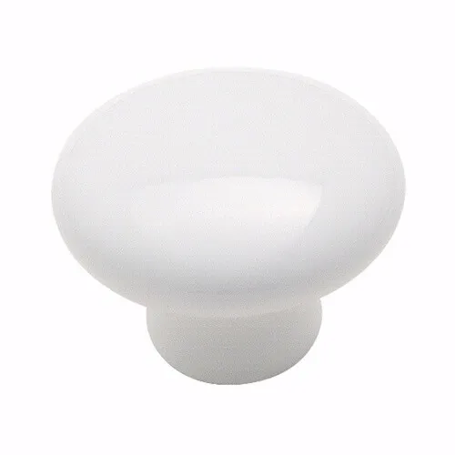 232WHT White Ceramic 1 1/4" Mushroom Cabinet Knobs Pulls Amerock Allison Value