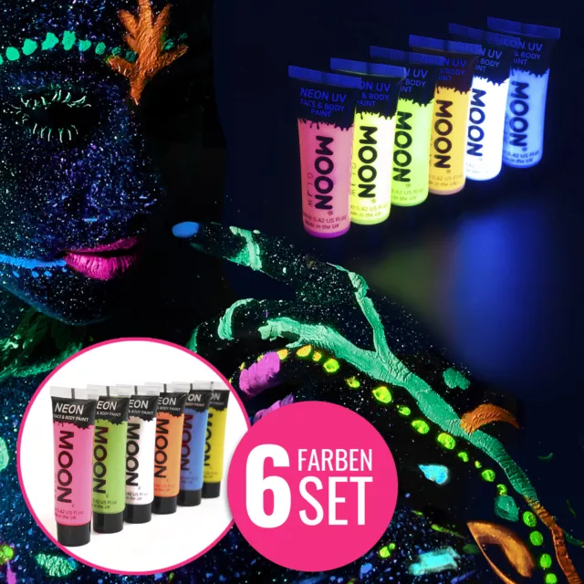 Bodypainting al neon colore (6x12ml) luce nera UV bodypaint carnevale trucco