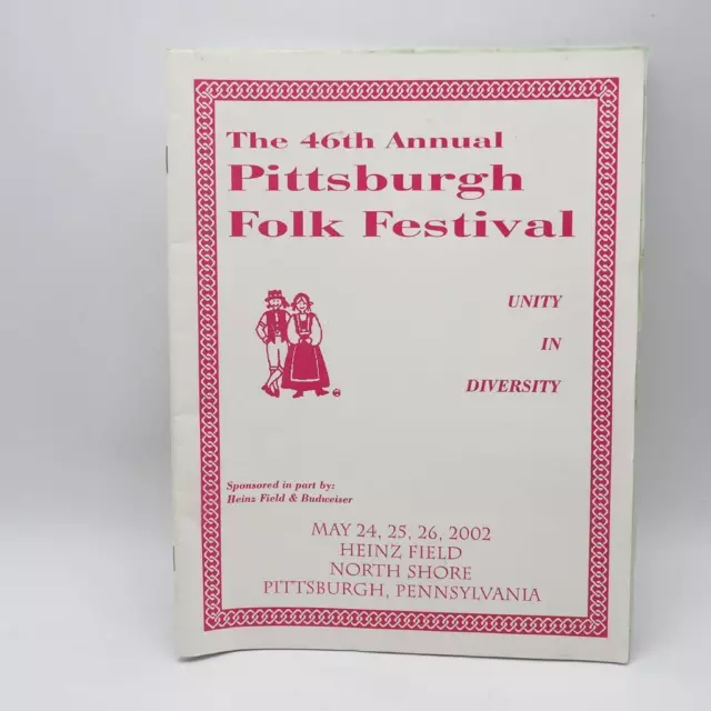 Pittsburgh 46th Jährlich Folk Festival Broschüren Programm 2002