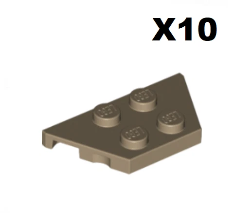 Lego ® Lot 10 Ailes Ailerons Beige 2x4 Wings Plate Wedge Dark Tan 51739 NEW