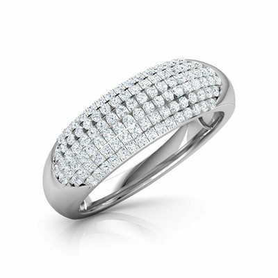 0.50 CT Vrai Diamant Nouveau Design Mariage Alliance Solide 950 Platine Size 7 8 