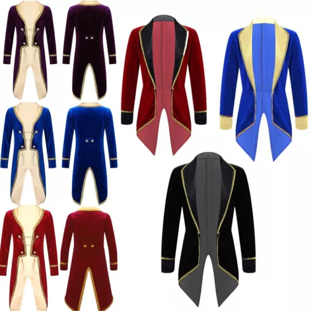 iEF bambini ragazzo principe costume frack giacca cappotto smoking re cosplay outfit