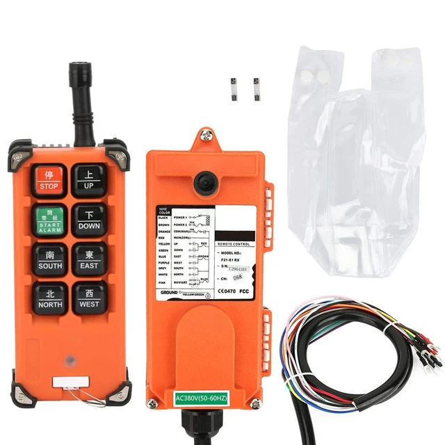 F21-E1B Wireless Remote Control Transmitters + Receiver 8 Buttons Industrial Rem