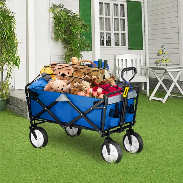 Chariot à Tirer VEVOR 102 cm Chariot Tout-terrain, Charge 150 kg, Poignée, Cadeau Anniversaire, Jardinage, Plage, Camping, Aventures Plein Air, Vert | Leroy Merlin