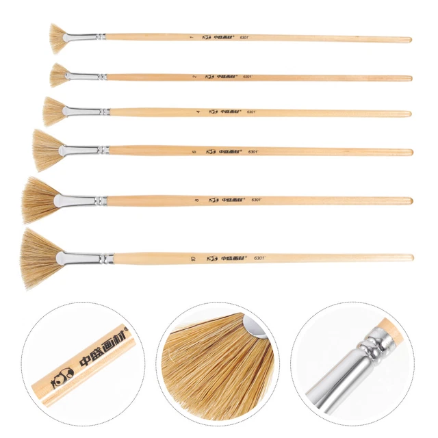 6 piezas pincel profesional cómodo para ventilador pintura pincel para el hogar pintura diaria