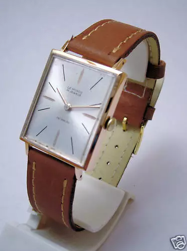 Le Monde Orologio Oro 18 Kt Rose'  Rettangolare Vintage Pink Gold Wrist Watch
