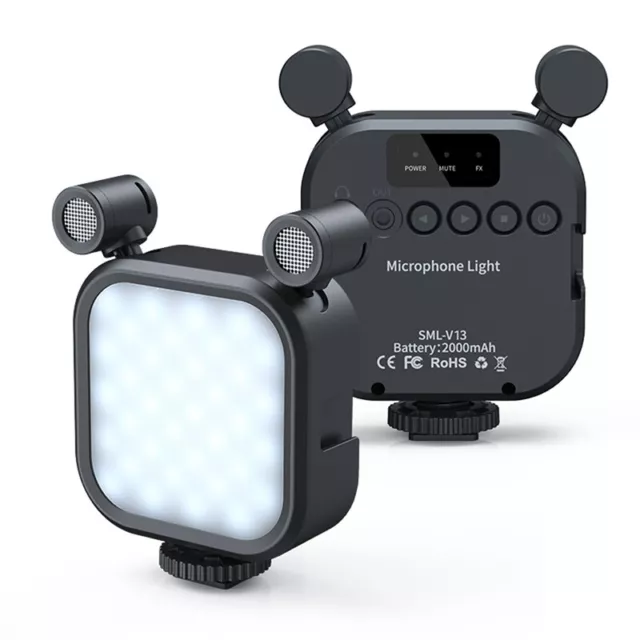 3X(2500K-9000K Microphone LED Fill Light LED Mini Video Vlog Full-Color RGB3603
