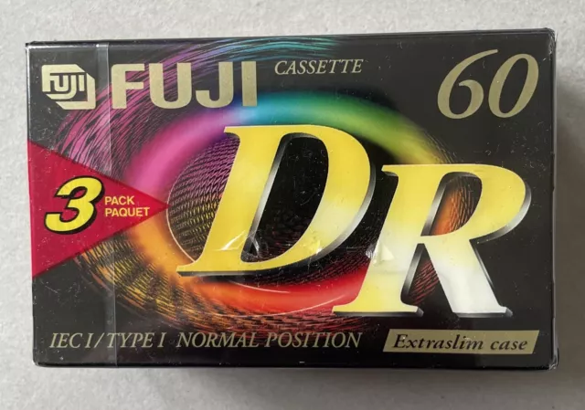 Fuji DR60 Blank Tape Cassettes Pack of 3 - New & Factory Sealed