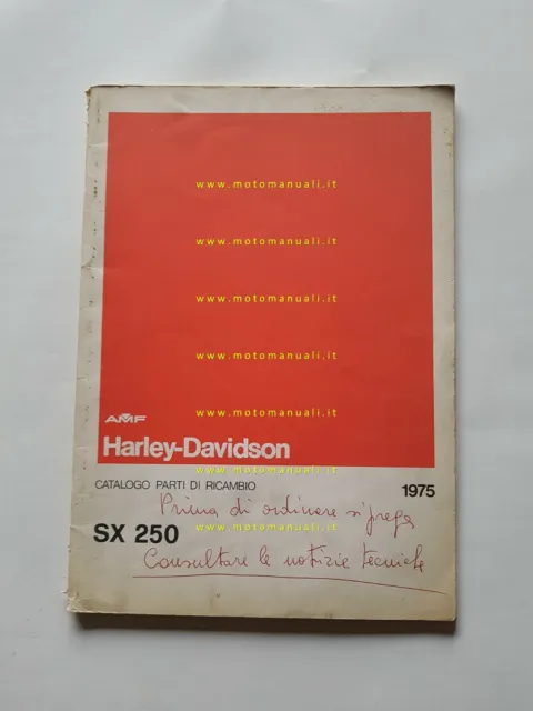 HARLEY-DAVIDSON SX 250 1975 catalogo ricambi originale spare parts catalog