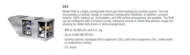 2021 Greenheck Direct Fired air heater- non circulating- excellent condition