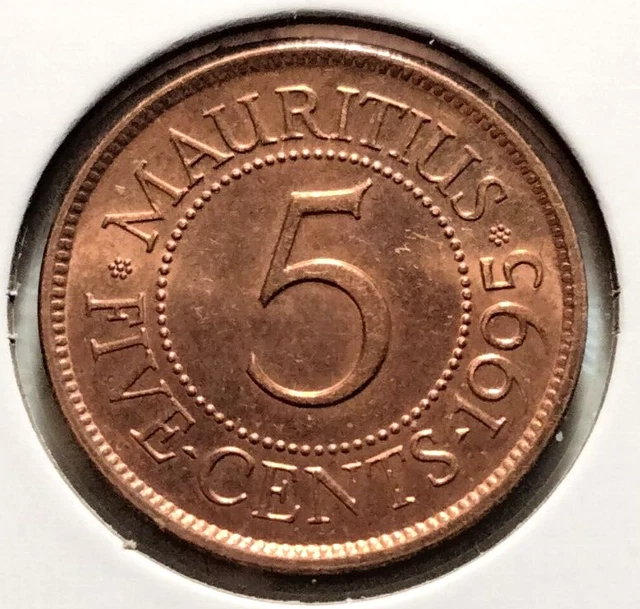 1995  Mauritius  5 Cents Coin  - KM#52 - Combined Shipping  (INV#9351)