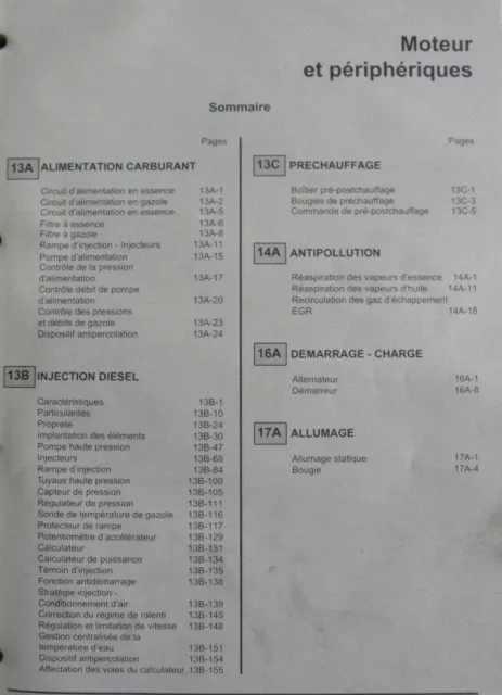 Manuel d'atelier Renault Espace moteur et périphériques du M.R 361 partie 1bis 3