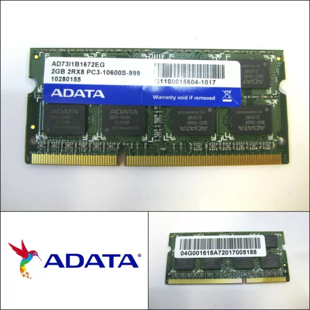 ADATA 2GB DDR3 RAM PC3-10600S 1333MHz Memory RAM for Laptop