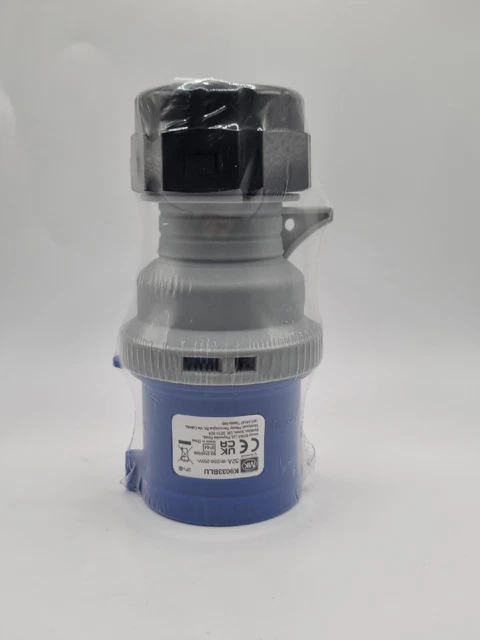 MK COMMANDO K9033 32 Plug Amp 2P+E 200-250 Volt (IP44) Blue A09 £13.99 ...