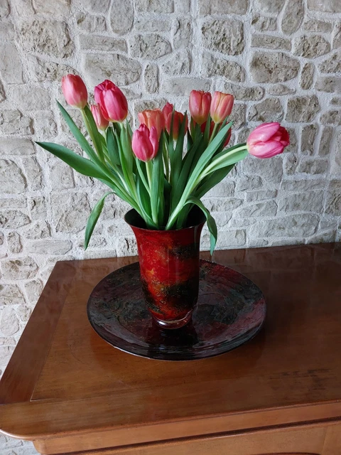 Vase en laque line réalisé à la main pour la maison pas cher et