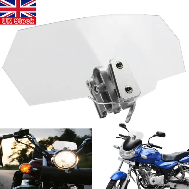 Motorbike Motorcycle Clip On Windshield Wind Screen Deflector Extension Spoiler