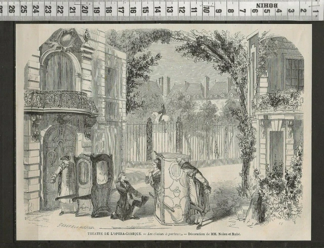G322 / Gravure 1858 /   Theatre De L Opera Comique