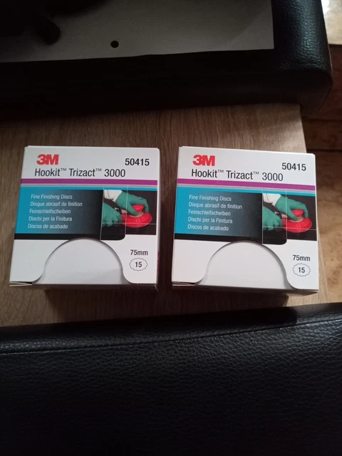 2 Päckchen Hookit Trizact Fine Finishing Schleifscheibe P3000 75mm