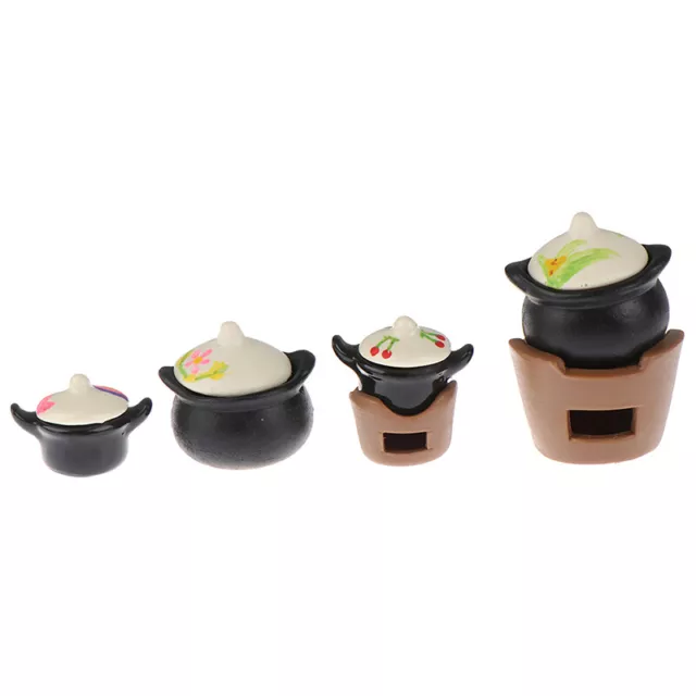 1:12 Dollhouse Miniature Carbon Stove Soup Pot Model Kitchen Cooking .YB