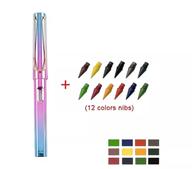 13pcs Everlasting Pen Pencil Colour Pencil Nibs For Eternal Erasable Pens Refill