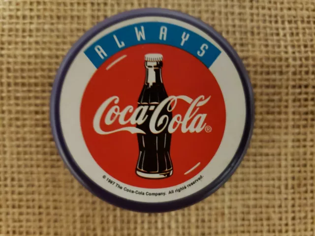 1997 Always Coca Cola Promotional Advertising Yo-Yo Purple Bottle Cap