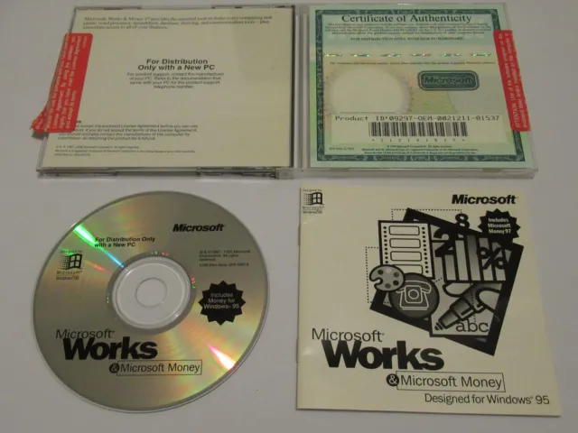 Microsoft Works & Microsoft Money PC Cd-ROM - Windows 95
