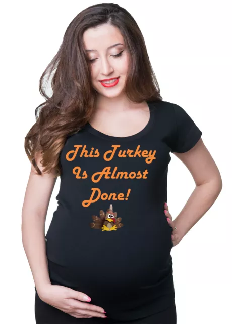 Pregnancy Couple T-Shirts Funny Thanksgiving Day Turkey Maternity