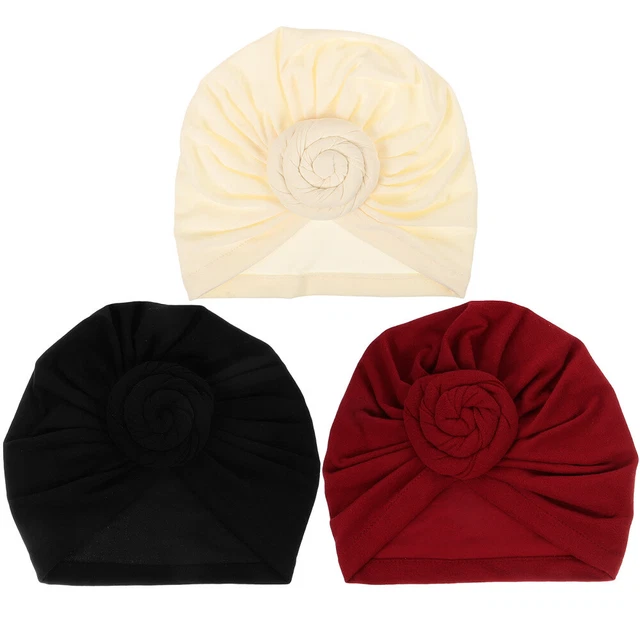 3 pz cappello pre-legato stile africano donna turbante nodo fiore