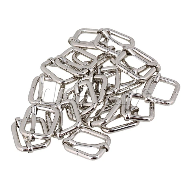 20 piezas Hebillas soldadas pesadas 2 cm Ajustador de correa deslizante para correas de bolsa