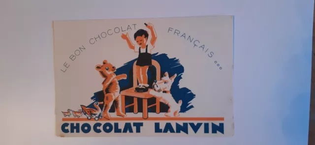 Buvard vintage LE BON CHOCOLAT FRANÇAIS LANVIN