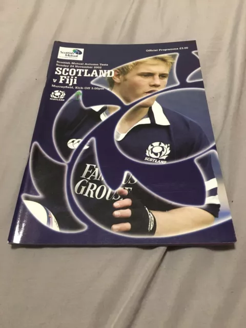 2002 Scotland V Fiji International Test Rugby Union Programme Vgc