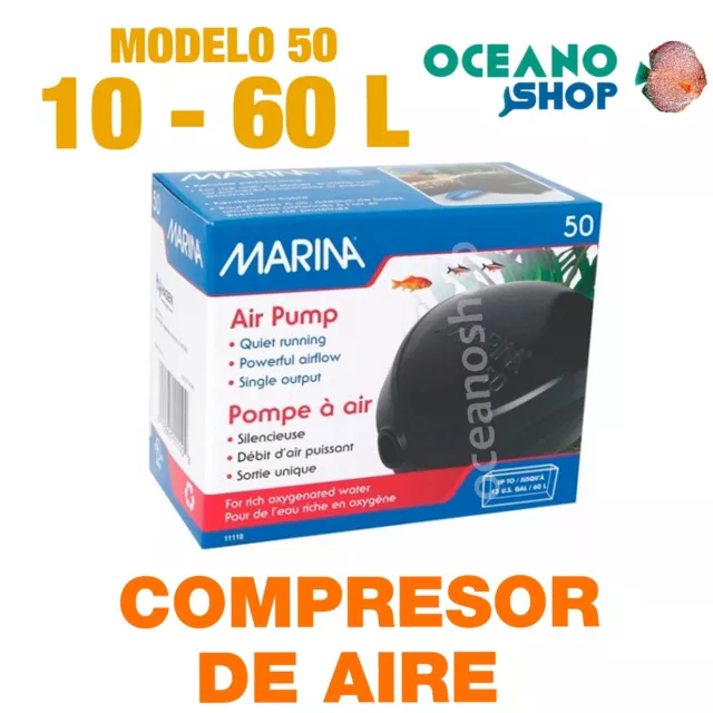 Compresor de Aire MARINA 50 calidad aire Oxigenador CO2 bomba Acuario difusor