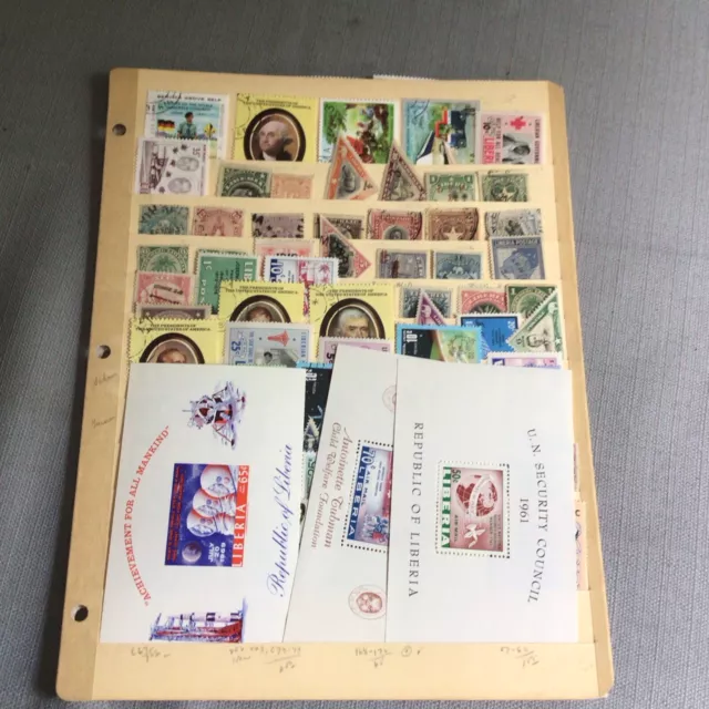 Liberia Collection of 122 Different Used Stamps & 6 Souvenir Sheets