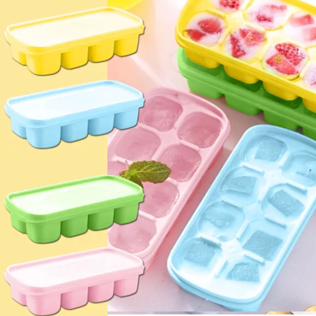 Bangp Large Ice Cube Trays with Lids 2 Pack, for Freezer,Easy Release  Silicone T
