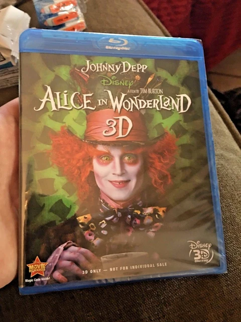 NEW SEALED DISNEY Alice In Wonderland 3D Blu Ray Disc Movie Johnny Depp