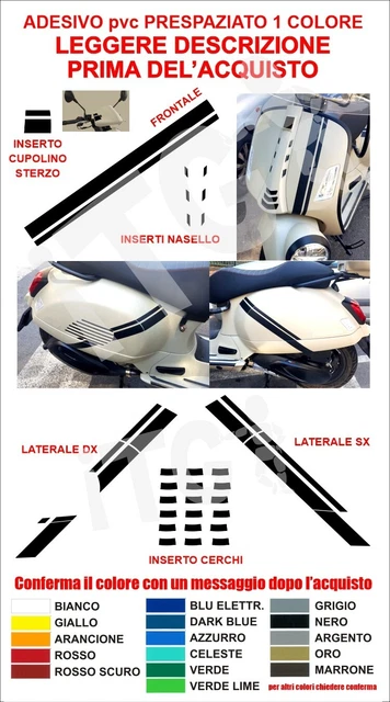 Stickers Vespa Moto Compatibili Gts 300 250 125 Sport Adesivi Decalcomanie A34 - Foto 9