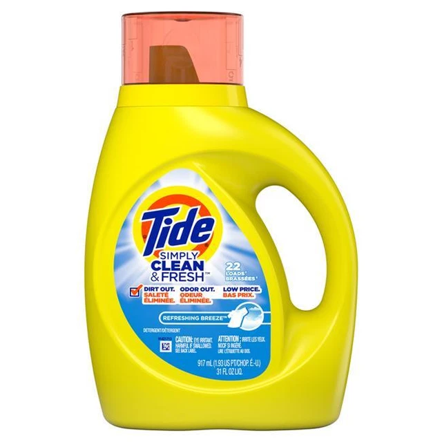 Tide 1006773 31 oz Simply Clean & Fresh Refreshing Breeze Scent Laundry Deter...