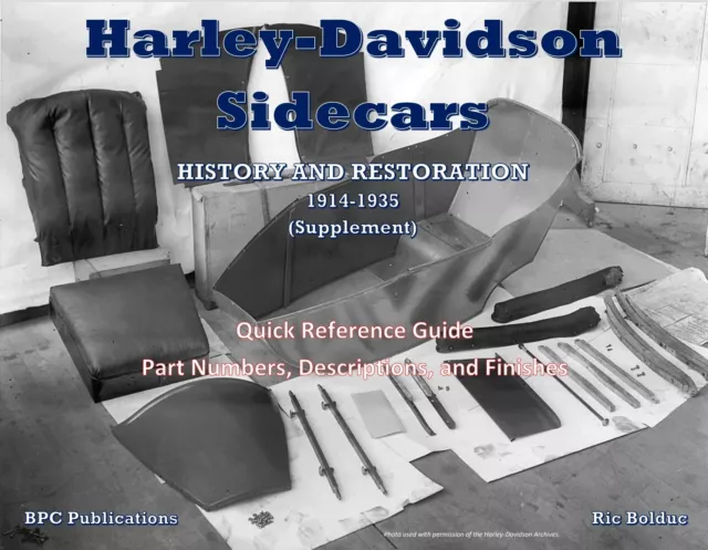 Harley Sidecar Book Supplement, JD, VL, VLD, UL, EL, FL, Antique, Vintage