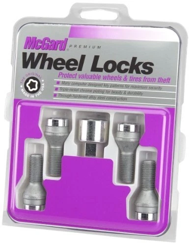 27216 Chrome Bolt Style Cone Seat Wheel Locks (M12 x 1.25) Set of 4 Locks / 1 K