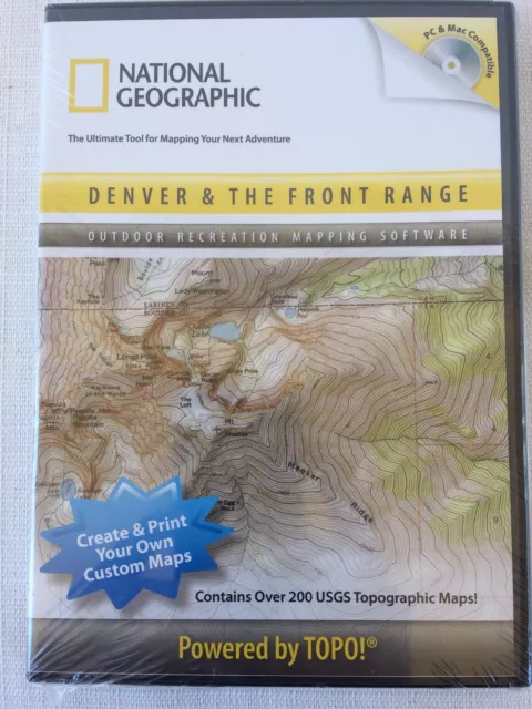 2007 National Geographic TOPO Mapping Software Denver & The Front Range