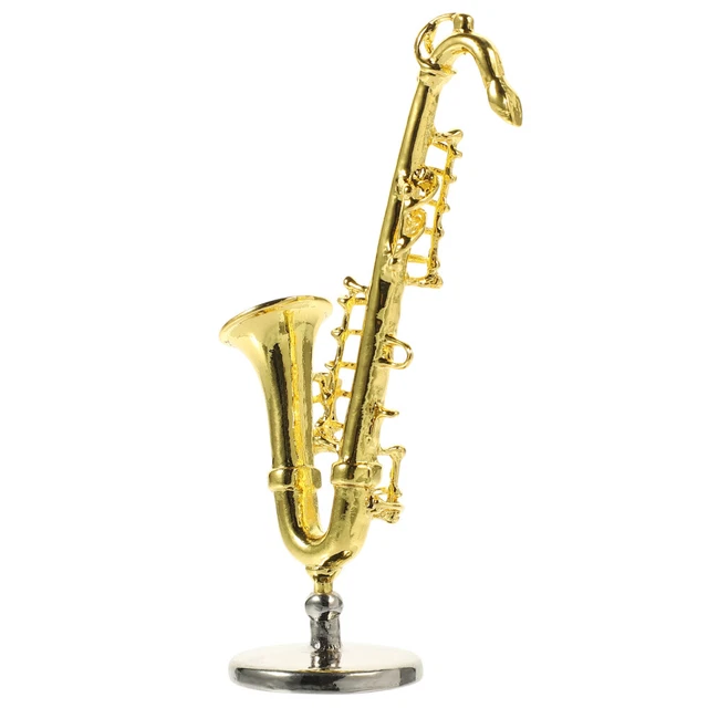 Alloy Dollhouse Accessories Child Saxophone Miniature Desk Topper