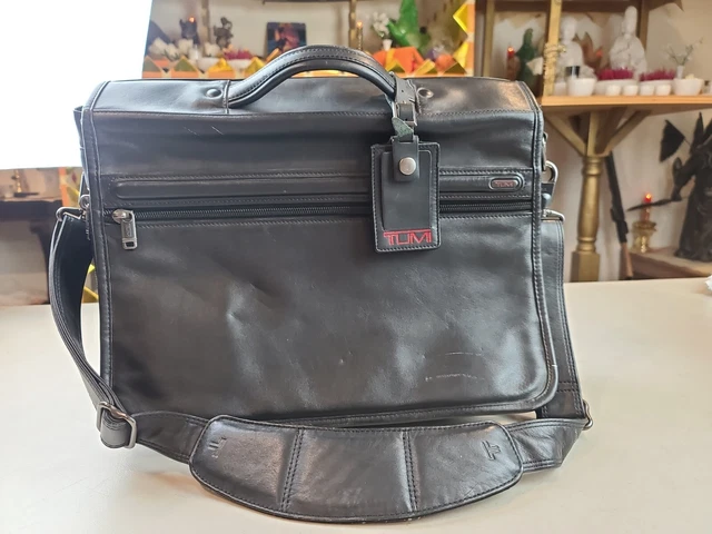 TUMI Alpha Expandable Leather Briefcase Attaché Case 96171D4