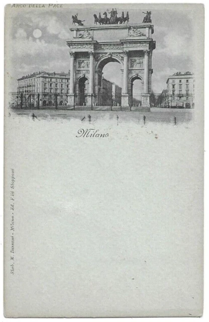 ANTICA CARTOLINA LOMBARDIA MILANO P.LE MAGENTA MOLTO ANIMATA MF120490