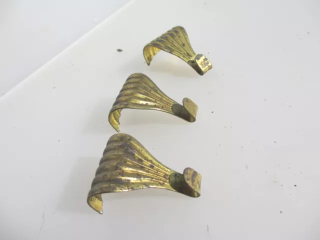 Vintage Brass Picture Rail Hook Moulding Hanging Antique Hooks Hangers Old