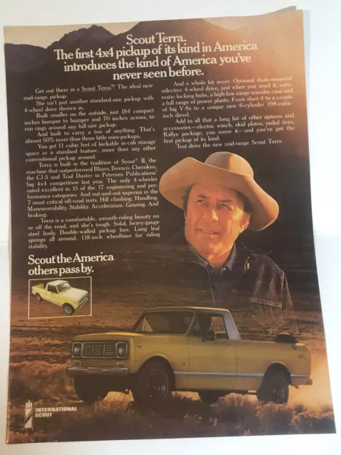 Vintage International Scout Terra Trucks Print Ad Advertisement 1978 pa4