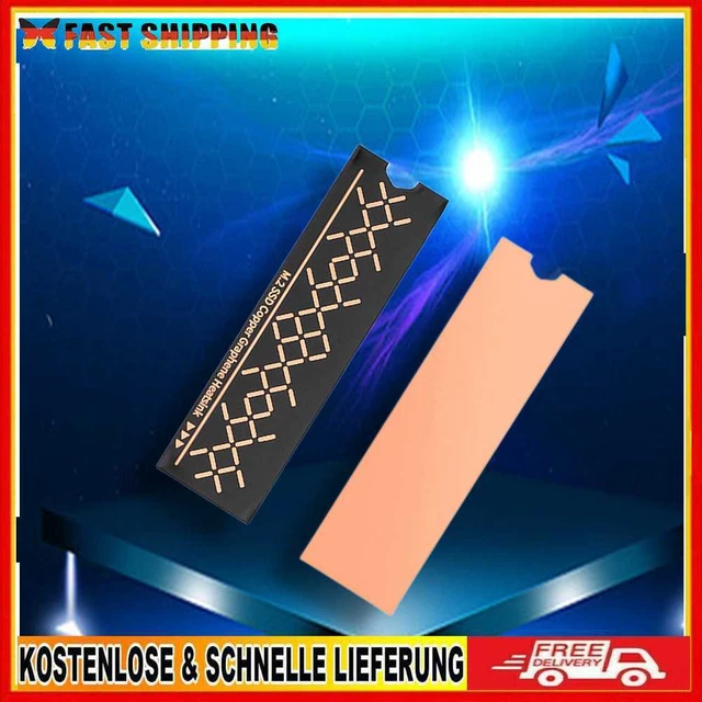 2 piezas Thermal Copper Pad 0,2 mm Light Thin Cooler para M. 2 NVME SSD (B)