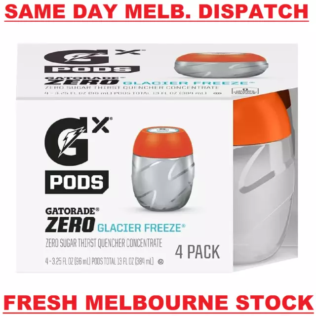 Gatorade Zero GX Pods Electrolyte Concentrate Glacier Freeze 4x96mL (makes 3.5L)