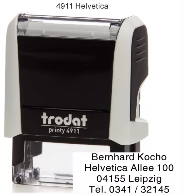 Stempel Namensstempel Selbstfärber Original Trodat Printy 4911 / bis 4 Zeilen